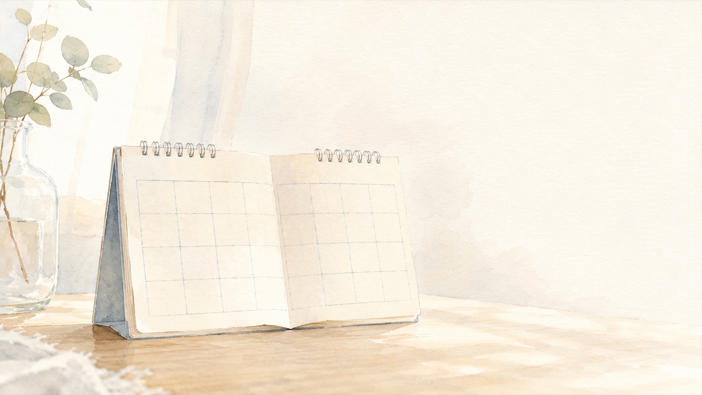 卓上カレンダーの水彩イラスト ― 排卵日の調べ方を初心者向けに整理